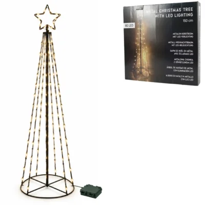 Kerstboom met LED verlichting op batterij IP44 150 cm