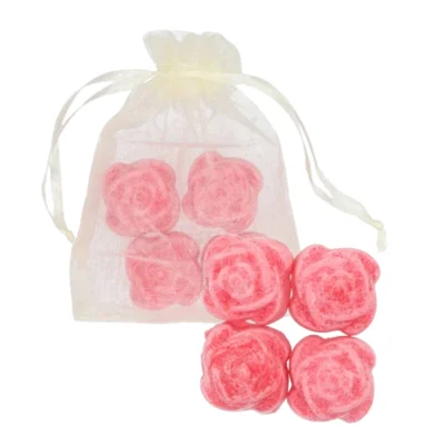 Amberblokje Roos invicto 2,5 cm organza zakje met 4 stuks