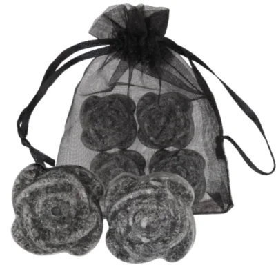 Amberblokje roos musk 2,5 cm organza zakje met 4 stuks