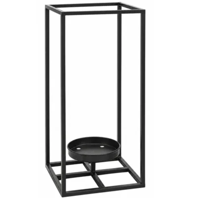 Lantaarn metaal zwart 40 cm