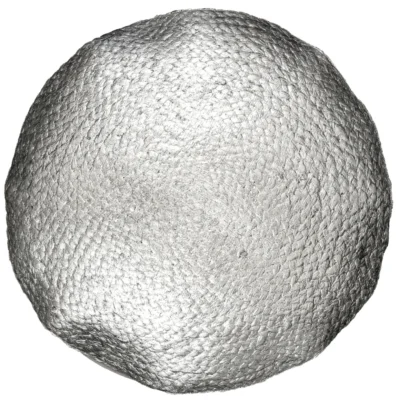 Unique Living kussen Metallic rond zilverkleurig 45 cm