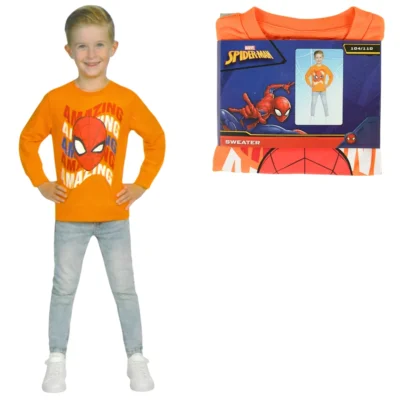 Marvel Spiderman kindersweater oranje maat 104/110