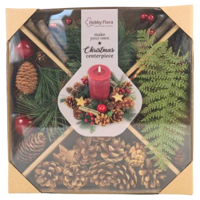 Hobby Flora DIY kerstkrans 25 cm 7 assorti