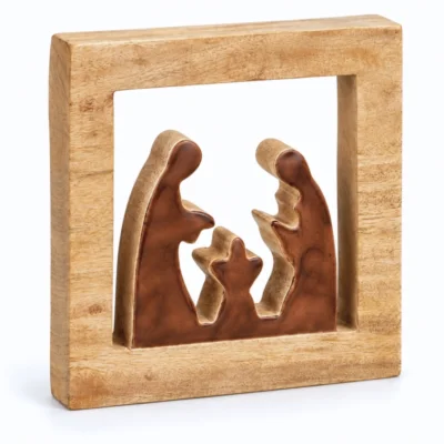 J-Line Weihnachtskrippe Holz braun 21 cm