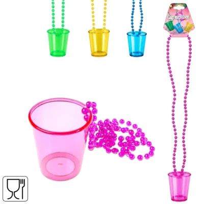 Shotglas met ketting 50 ml 4 assorti