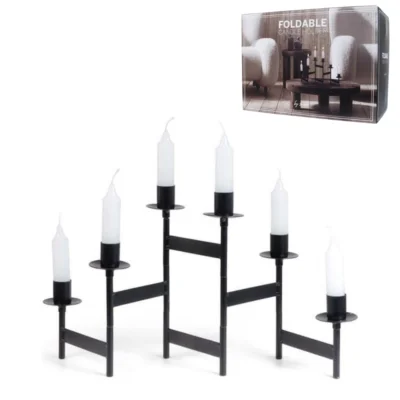 Jens Living opvouwbare kandelaar zwart 56 cm