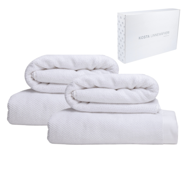 Kosta Linnewafveri handdoekenset 4-delig wit 50 x 70 cm