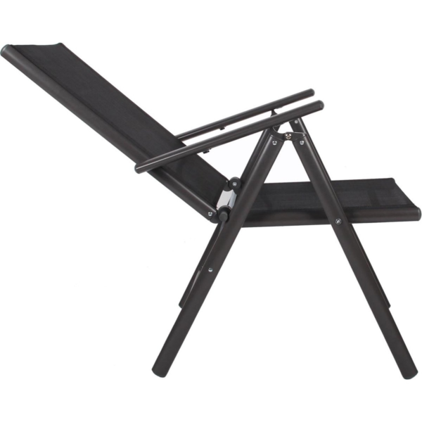 Tuinstoel verstelbaar aluminium antraciet 105 cm