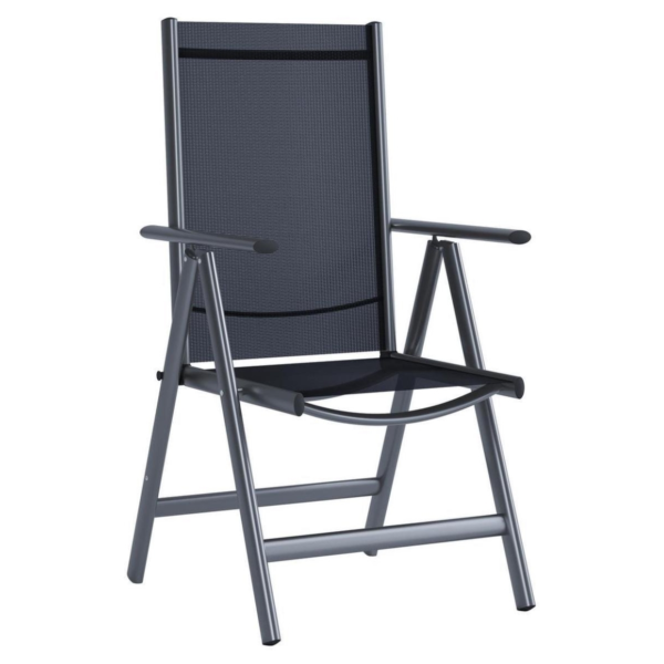 Tuinstoel verstelbaar aluminium antraciet 105 cm
