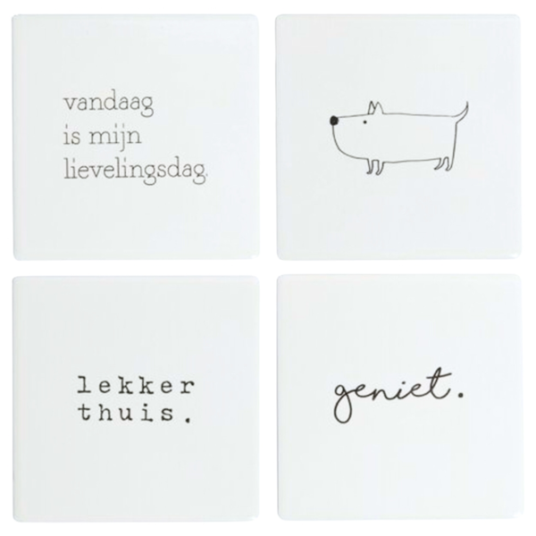 Onderzetters wandtegels 10 x 10 cm set van 4