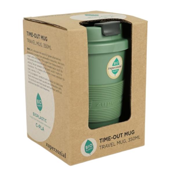 Zuperzozial reisbeker Time-Out groen 350 ml