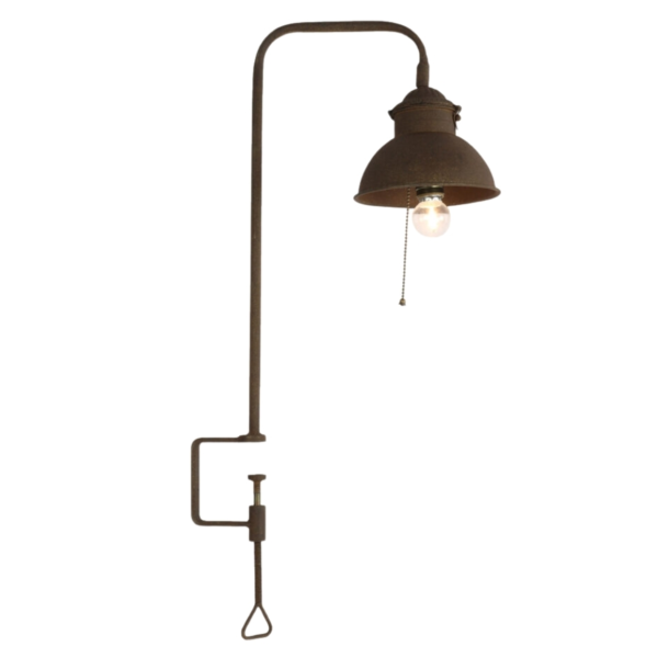 Countryfield Tafellamp Cosby klem LED op batterij roestkleurig 70 cm