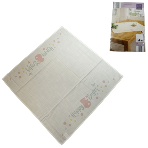Tukan tafelkleed Pasen wit 90x90 cm
