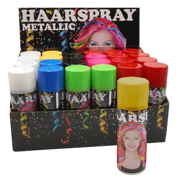 Haarspray geel feest Carnaval spuitbus 250 ml