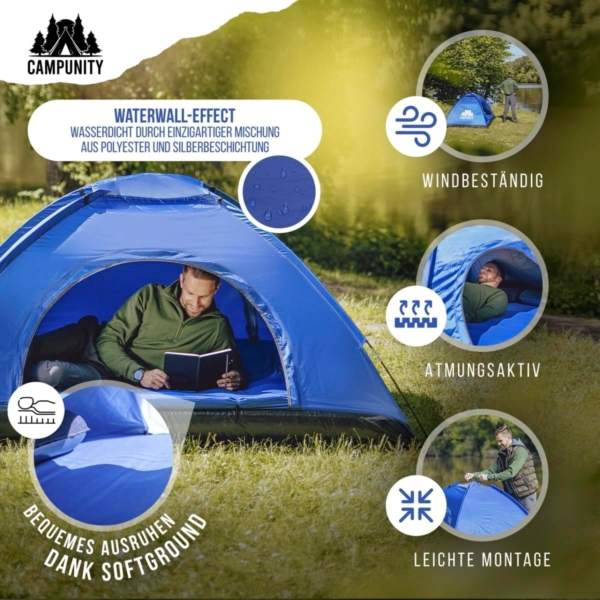 Campunity tent met geïntegreerd luchtbed 230 cm