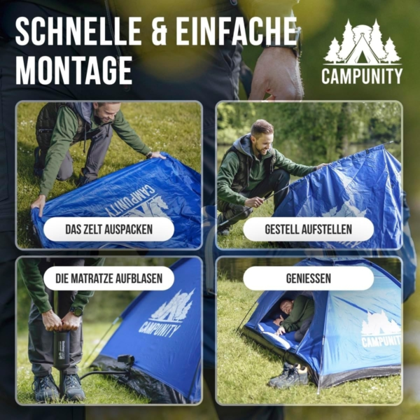 Campunity tent met geïntegreerd luchtbed 230 cm