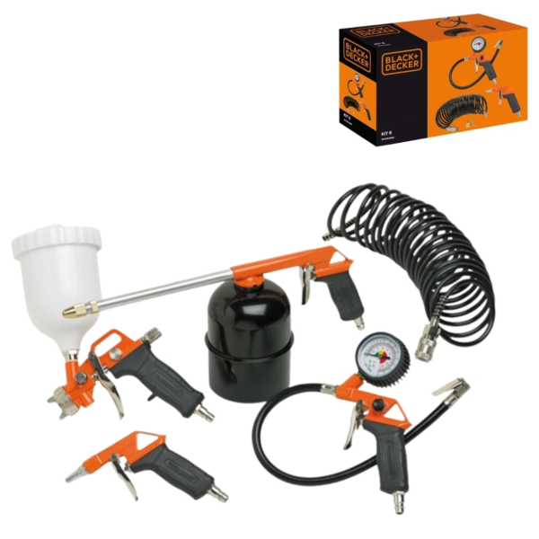 Black & Decker compressor kit set van 6