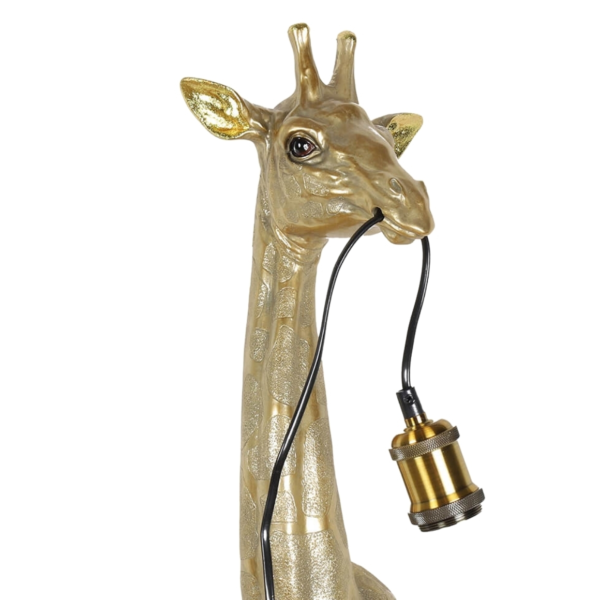 Countryfield Wandlamp Orwell giraf goudkleurig EU stekker 61 cm