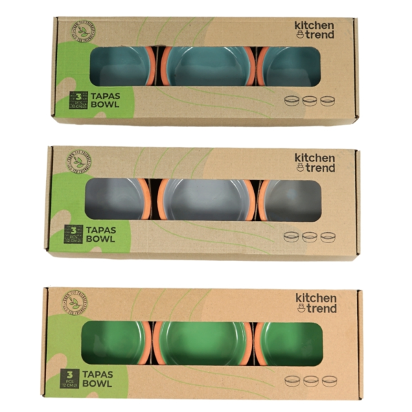 Kitchentrend Tapas-Schalen 12 cm 3 Stück 3 sortiert