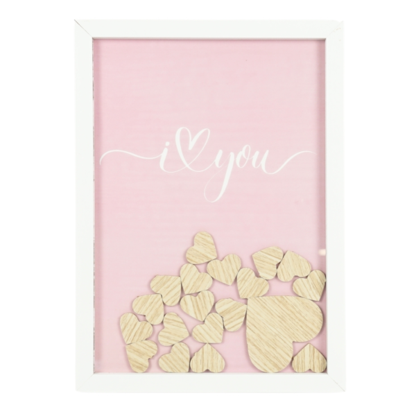 Fotolijst A4 gastenboek met hartjes 21 x 29,7 cm