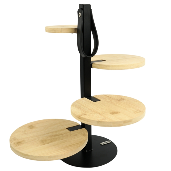 Gusta serveertoren etagére met hendel zwart 36 cm