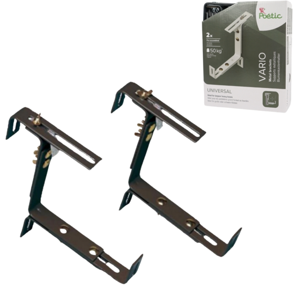 Poetic plantenbak beugel Vario aluminium antraciet 22 cm set van 2