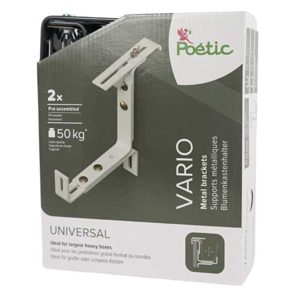 Poetic plantenbak beugel Vario aluminium antraciet 22 cm set van 2