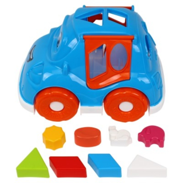 Mini Club vormenstoof auto blauw 25 cm