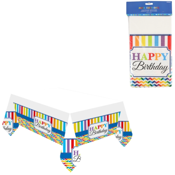 Tischtuch Happy Birthday Papier 120 x 180 cm