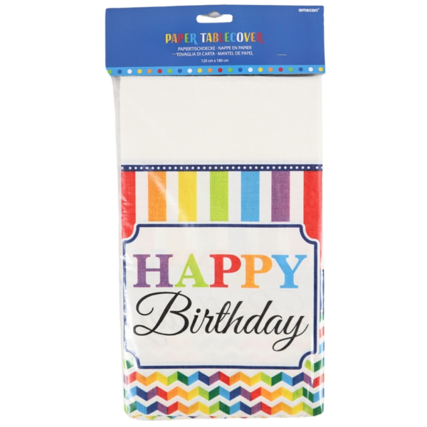Tischtuch Happy Birthday Papier 120 x 180 cm