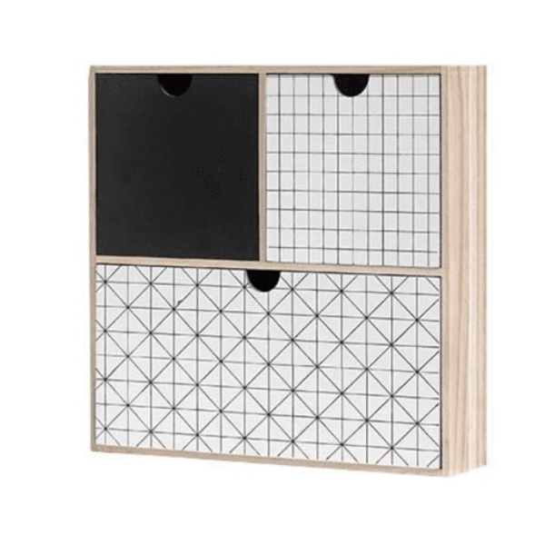 Houten kast 3 laden 40 cm