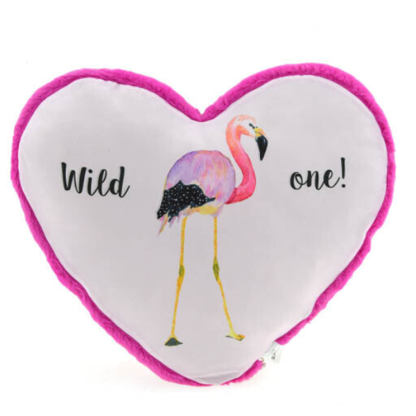 Pluche hart kussen roze Flamingo 42 cm