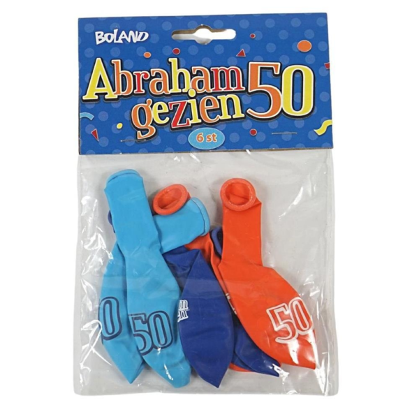 Ballonnen 50 jaar Abraham 6 stuks