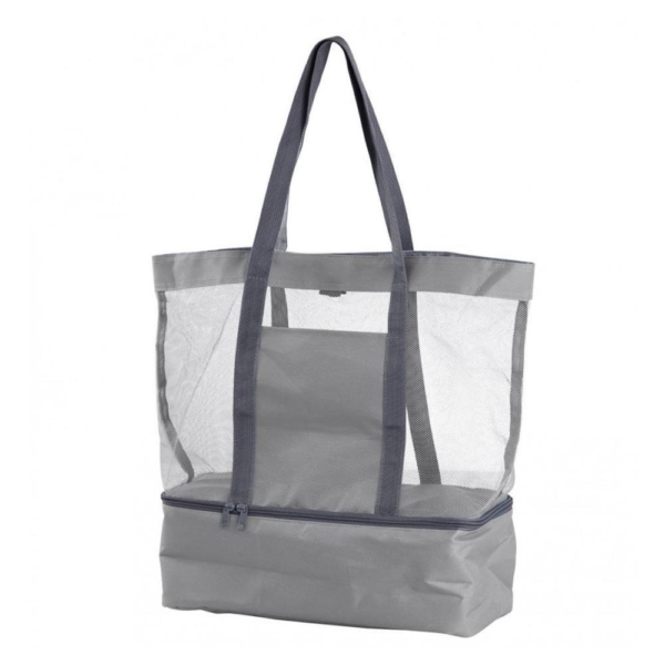 Strandtas met koelcompartiment grijs 53 cm