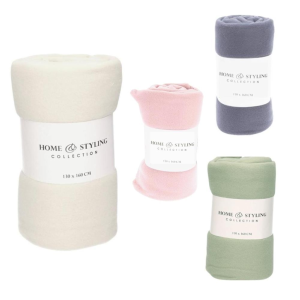 Fleecedeken 130 x 160 cm assorti