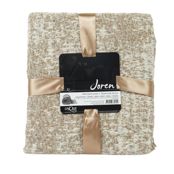 Unique Living Plaid Joren bruin 140 x 152 cm