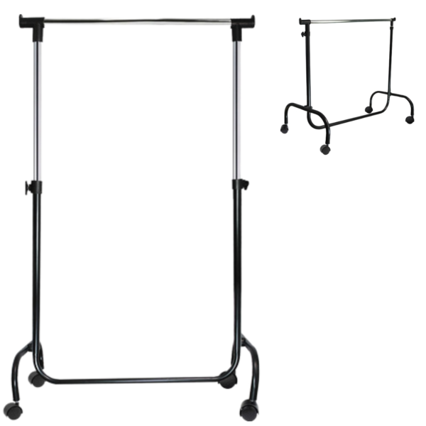 Kledingrek verstelbaar zwart 105/175 cm