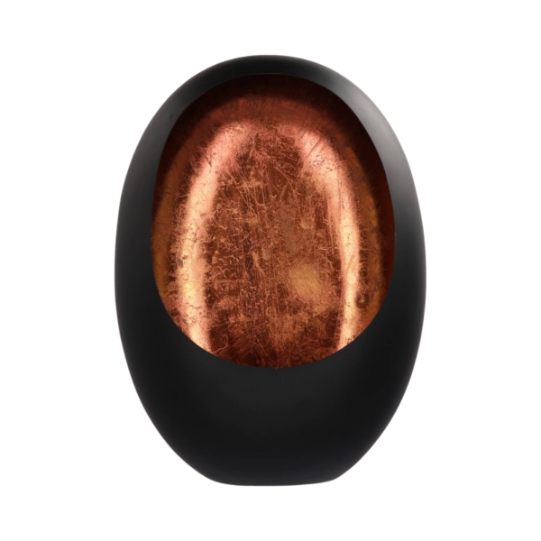 Theelichthouder Marrakech Egg zwart/koperkleurig 40 cm