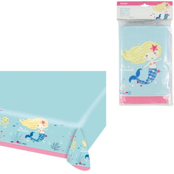 Tafelkleed zeemeermin papier 3-laags waterbestendig 175 x 115 cm