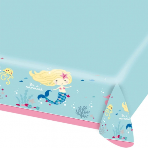 Tafelkleed zeemeermin papier 3-laags waterbestendig 175 x 115 cm