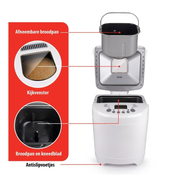 Alpina Broodbakmachine EU stekker LCD display wit 2 l