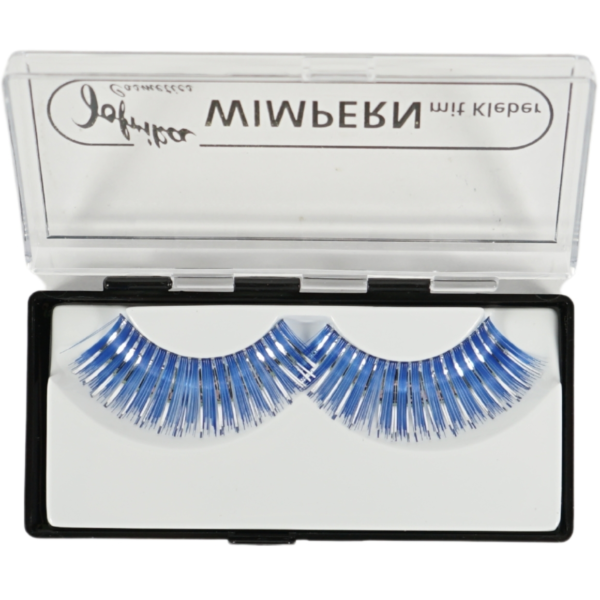 Jofrika cosmetics kunstwimpers blauw/zilver 9,5 cm B-keus