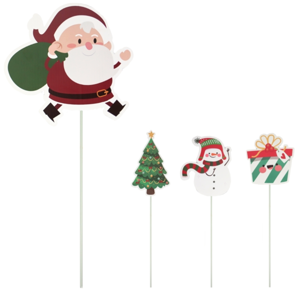 Kerstfiguur op stok 60 cm 4 assorti