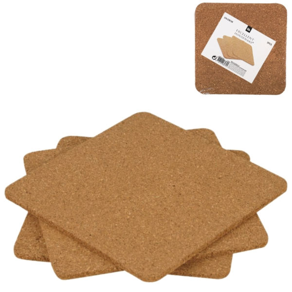 Excellent Houseware pannenonderzetters kurk 19 cm set van 3