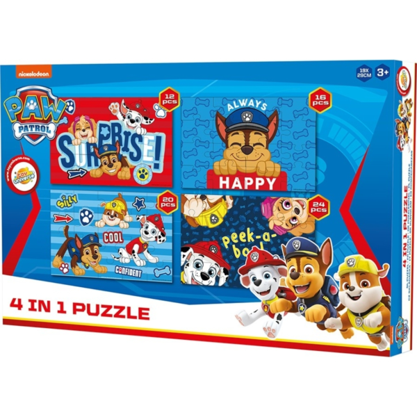 Paw Patrol/ Peppa Pig 4 in 1 Puzzel 30 cm 5 assorti