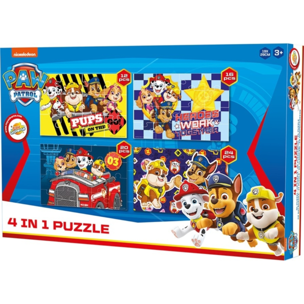 Paw Patrol/ Peppa Pig 4 in 1 Puzzel 30 cm 5 assorti