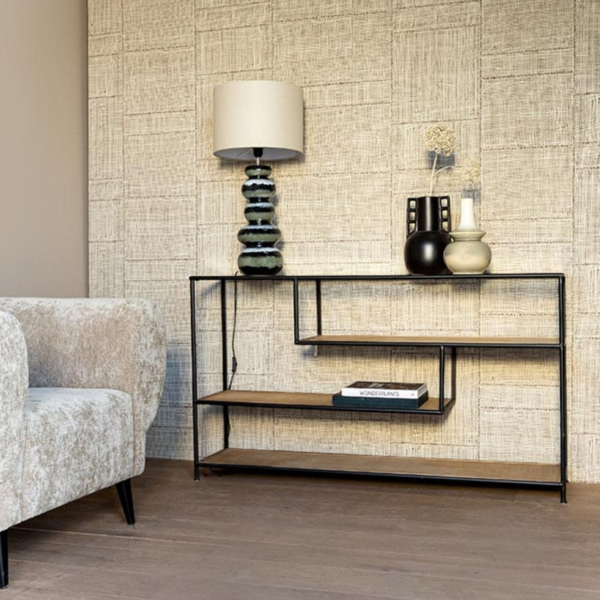 PTMD Beistelltisch Dunja Metall-Bambus 140 cm