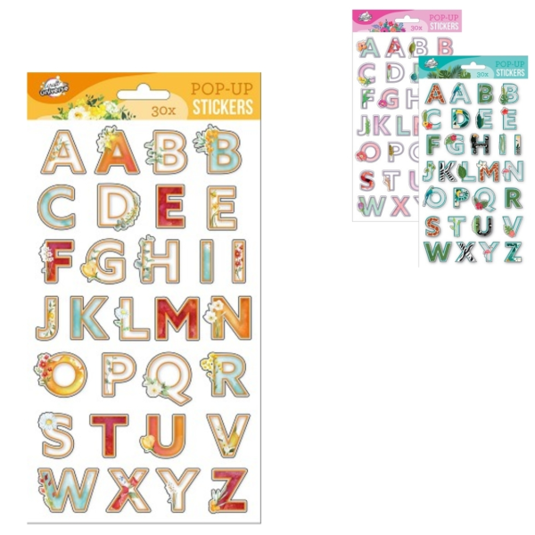 Craft Universe 3D pop-up stickers 28 cm 3 assorti