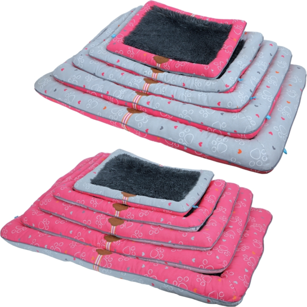 Lief! benchkussen 2-zijdig girls grijs/roze 120 cm