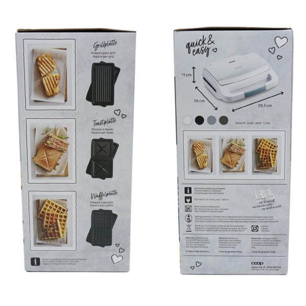 Betty Bossi Sandwichmaker 3 in 1 weiß 35,5 cm